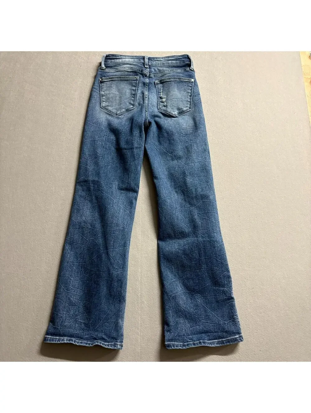 Petra 153 Distressed Flare Jeans Tag 3 Fits Like 26X28 Y2K Stretch Denim - Picture 9 of 10